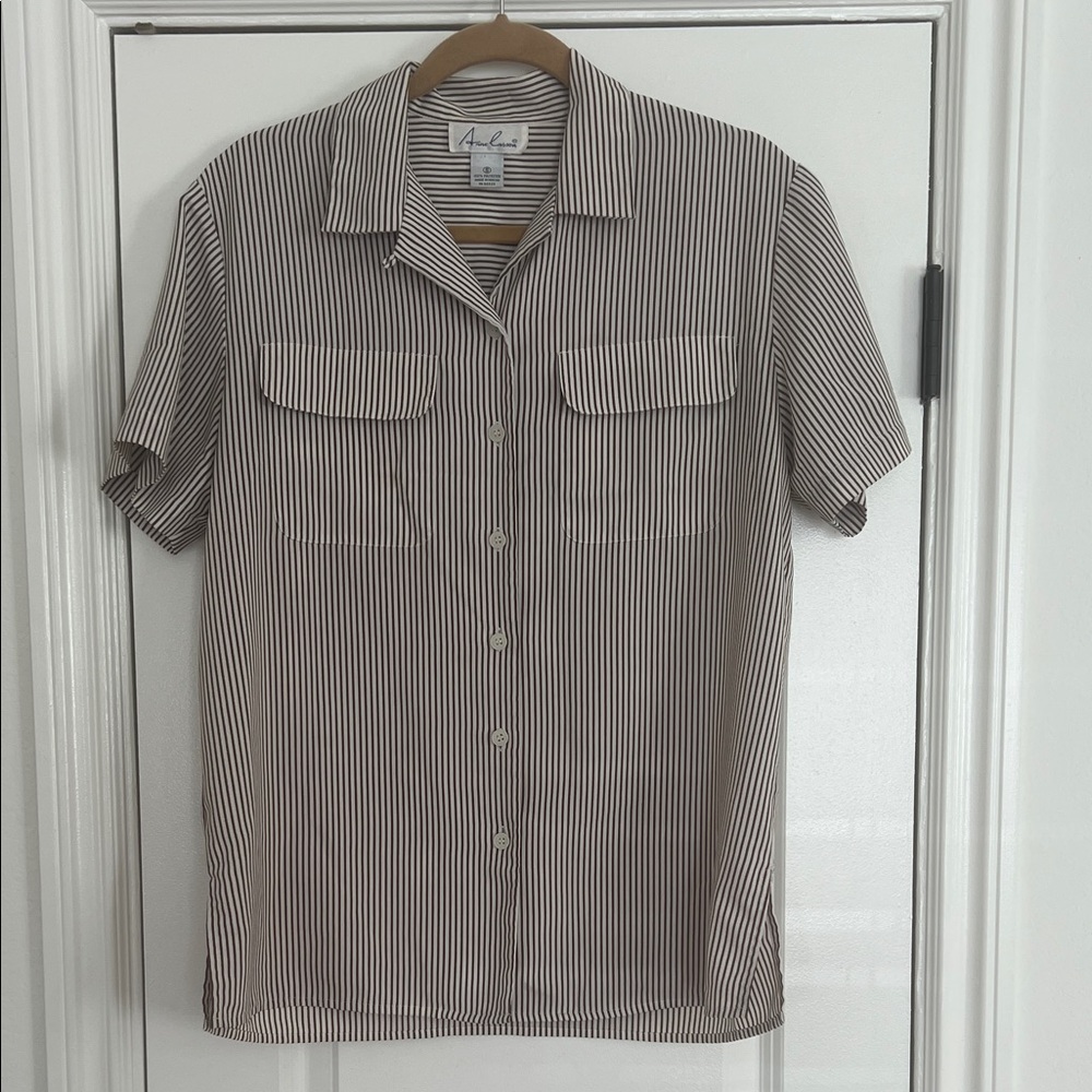 Ashland Black and White Striped Button Down Shirt